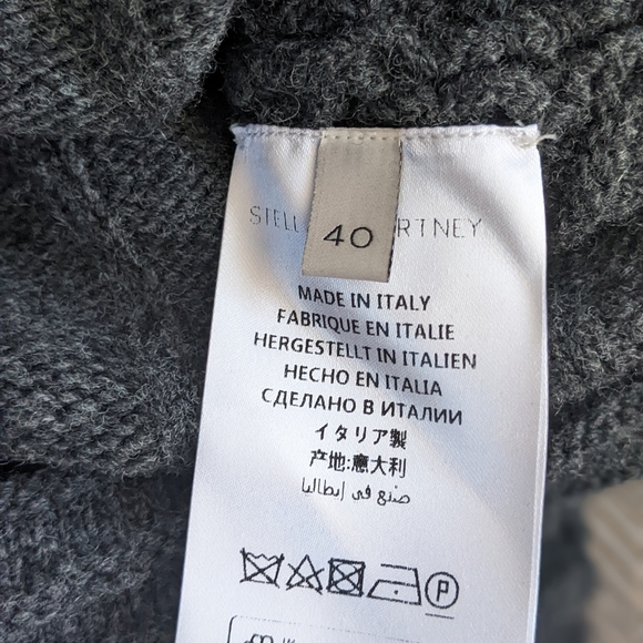 ⚡SOLD⚡STELLA McCARTNEY Asymmetrical Rib Knit Cowl Neck Sweater 100% Virgin Wool - Picture 7 of 8